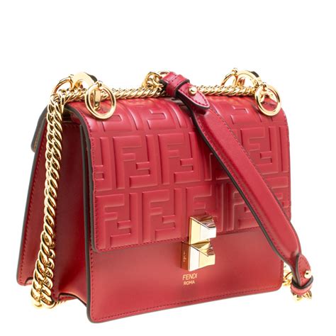 fendi scallop bag red|Red .